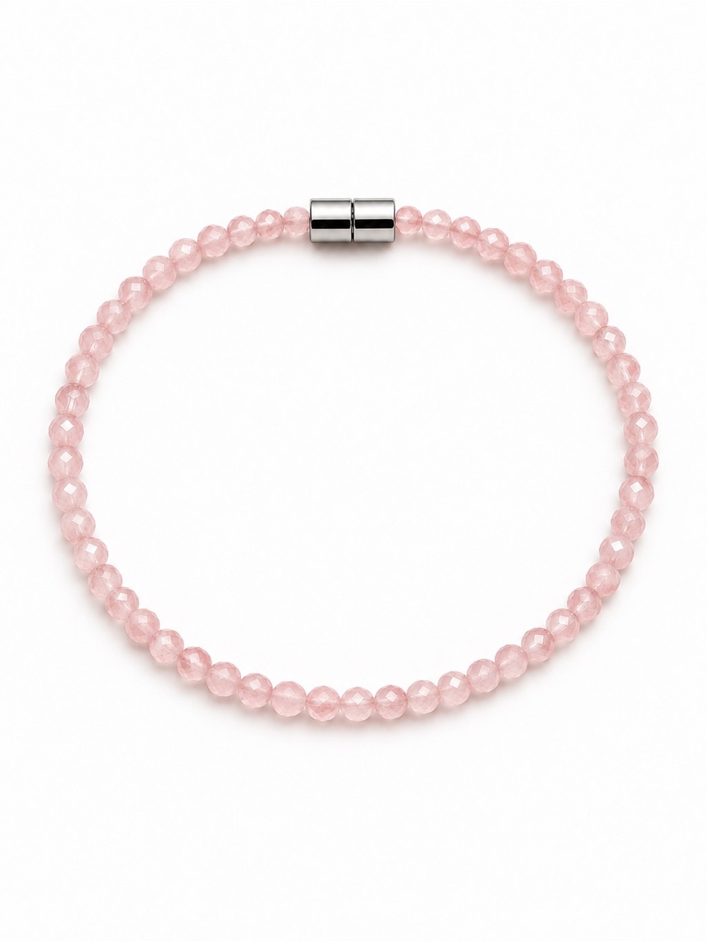Rose Quartz Gemstone Magnetic Bracelet 7”